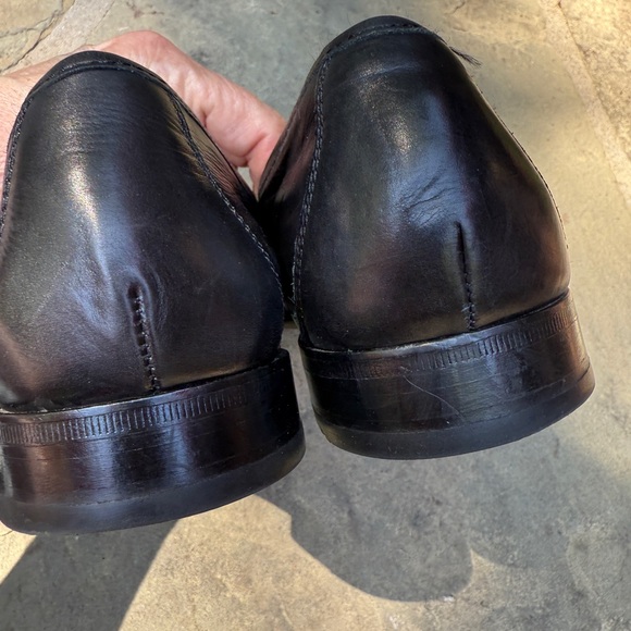 Cole Haan Black Slip-On Loafers with Silver Horsebit - Picture 2 of 12